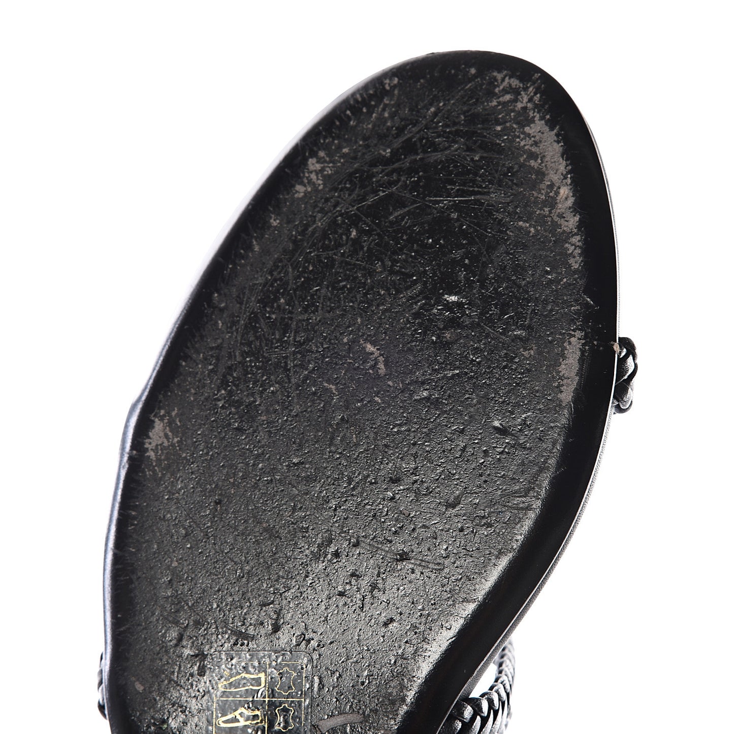 Calfskin Malaga Kid Sandals 39.5 Black