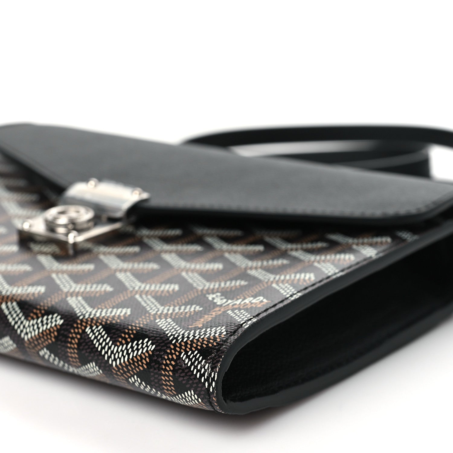 Goyard Goyardine Calfskin Chypre Wallet Pouch Black 9 of 10