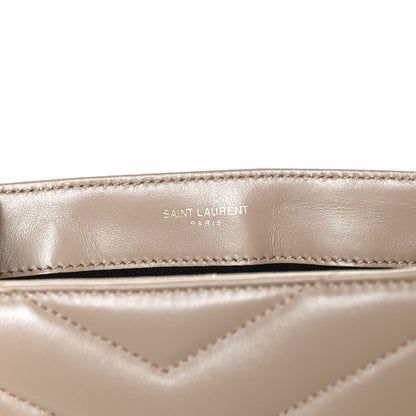 Saint Laurent Calfskin Y Quilted Monogram Toy Loulou Crossbody Bag Latte 10 of 12