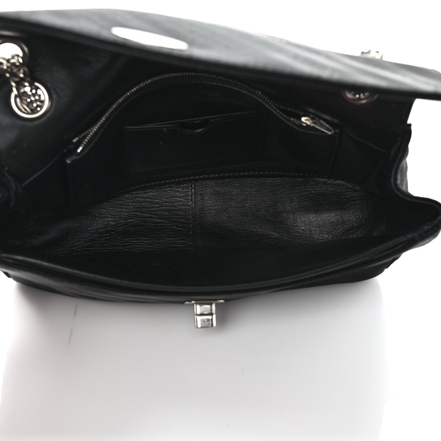 Nylon Jacquard Diagonal Logo Medium Scarf Lock Chain Shoulder Bag Black Red