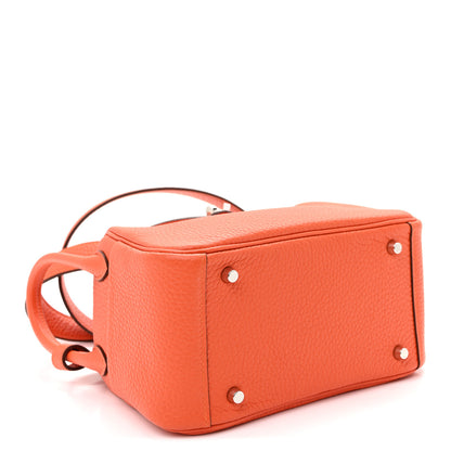 Hermes Taurillon Clemence Mini Lindy 20 Feu 4 of 10