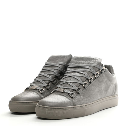 Balenciaga Grained Matte Calfskin Mens Low Top Sneakers 41 Gris Pyrite 3 of 9