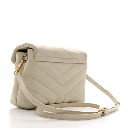 Saint Laurent Calfskin Y Quilted Monogram Toy Loulou Crossbody Bag Crema Soft 2 of 12