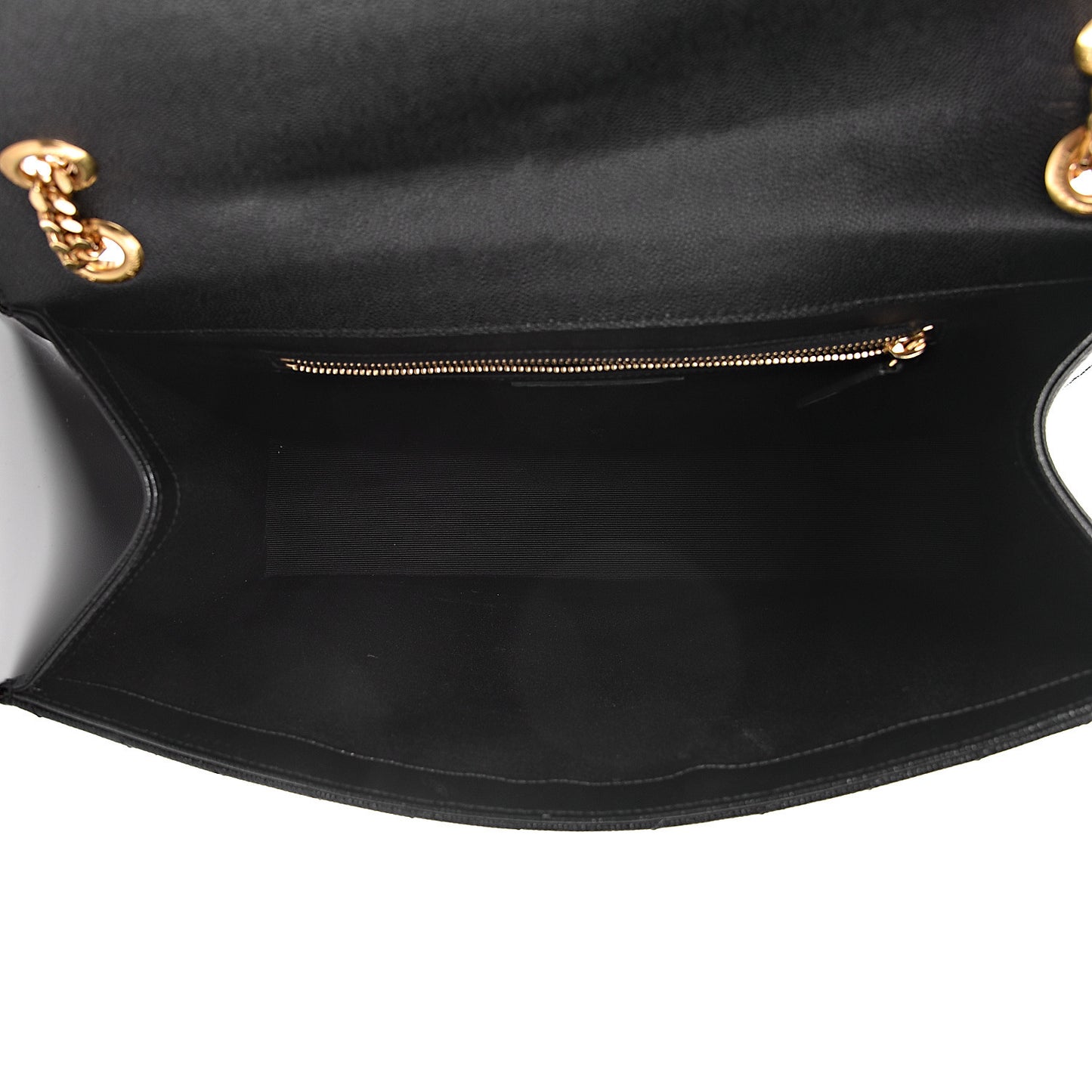 Grain De Poudre Matelasse Chevron Large Monogram Satchel Black