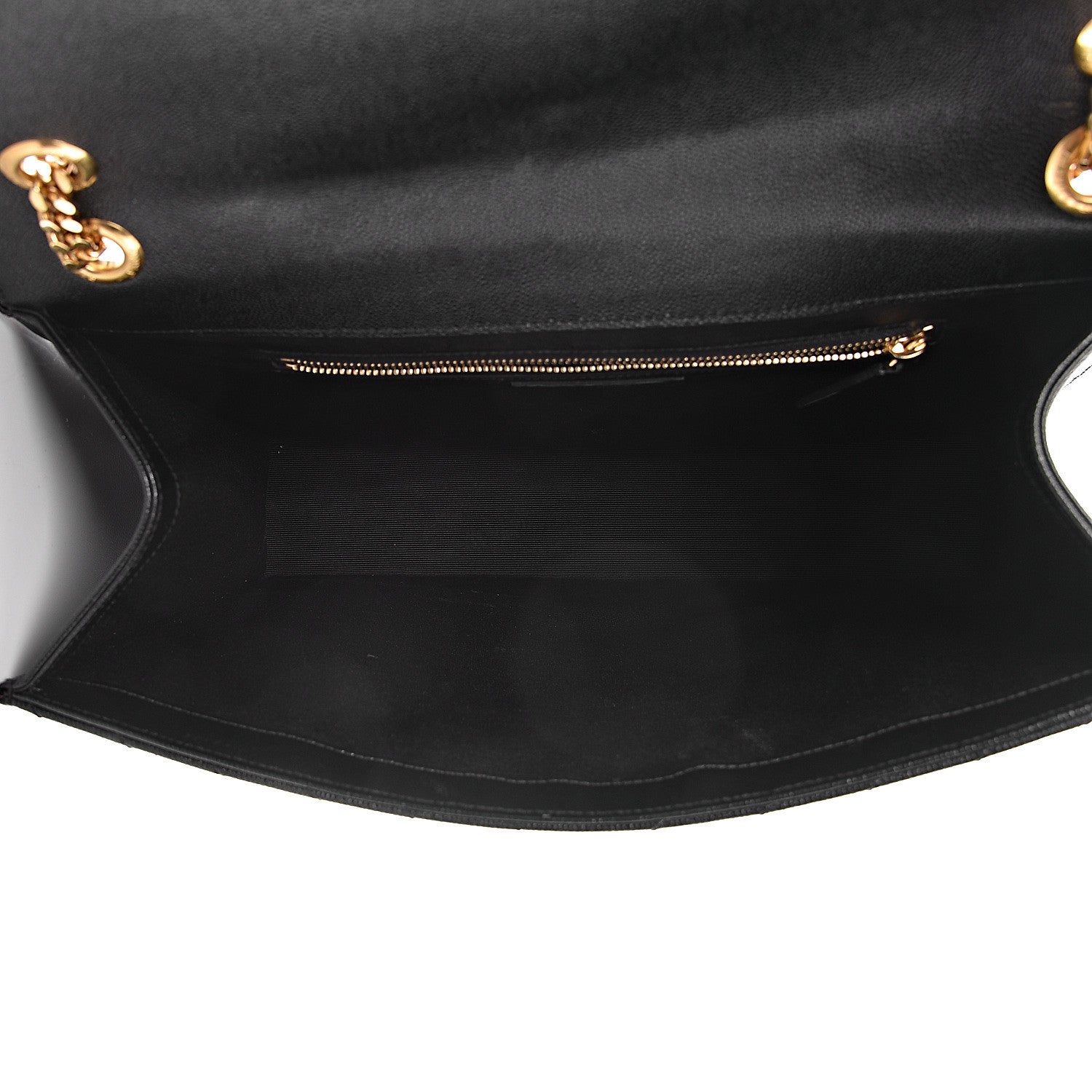 Saint Laurent Grain De Poudre Matelasse Chevron Large Monogram Satchel Black 5 of 20