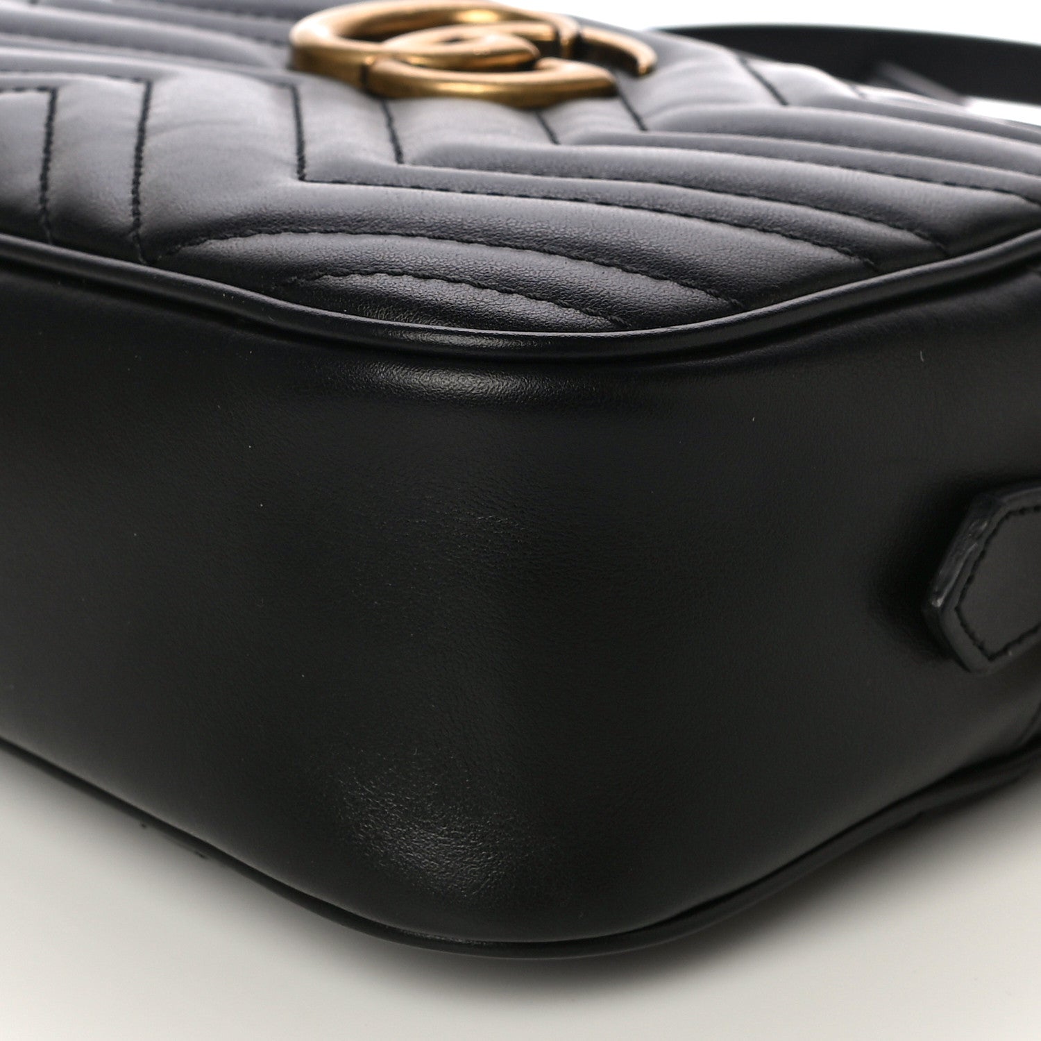 Gucci Calfskin Matelasse Small GG Marmont Chain Shoulder Bag Black 11 of 11