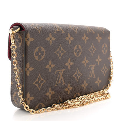 Louis Vuitton Monogram Pochette Felicie Chain Wallet Fuchsia 4 of 11