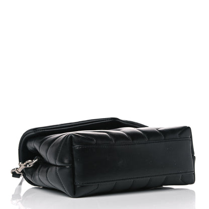 Saint Laurent Calfskin Y Quilted Monogram Toy Loulou Crossbody Bag Black 4 of 14