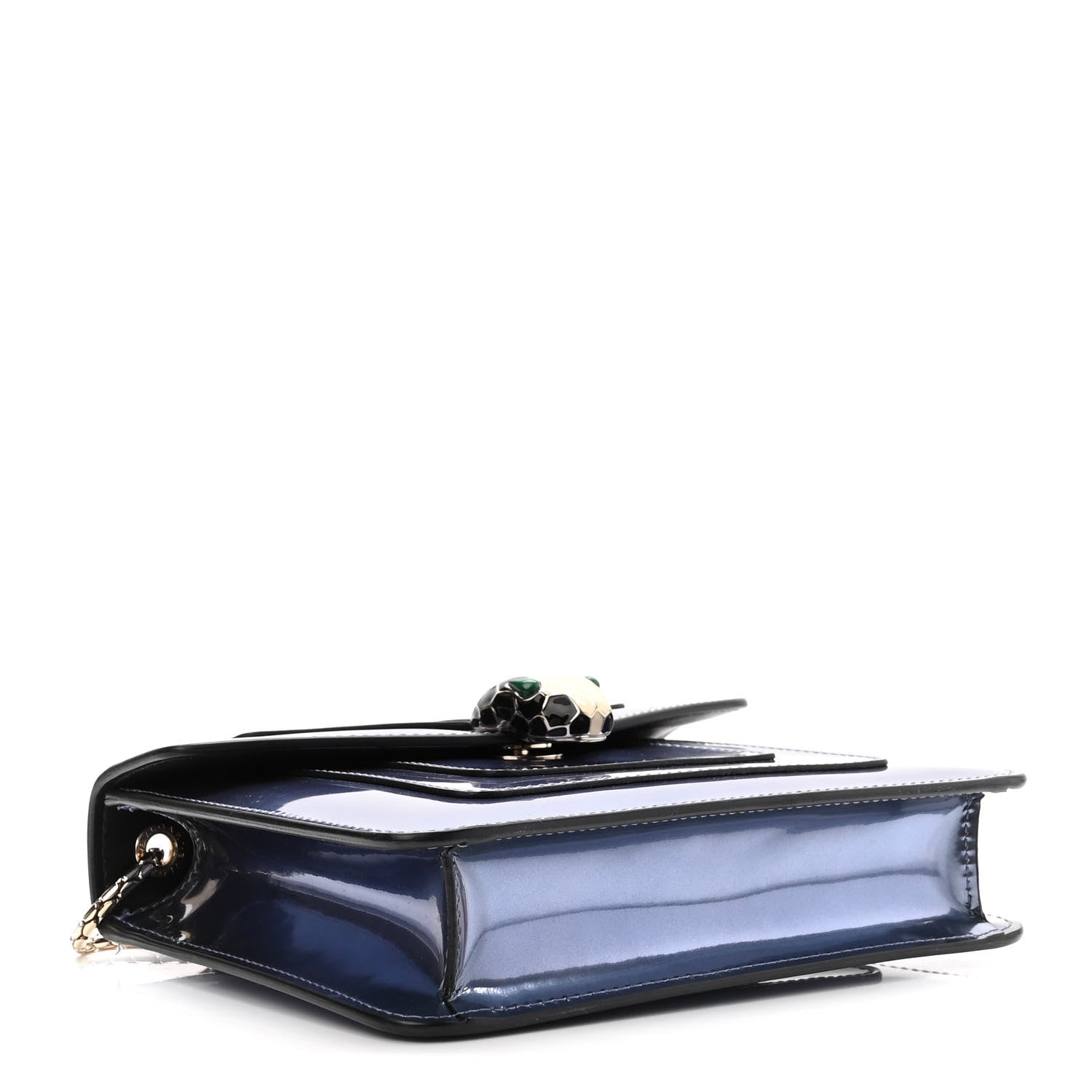 Bulgari Metallic Calfskin Serpenti Forever Crossbody Bag Blue 4 of 9