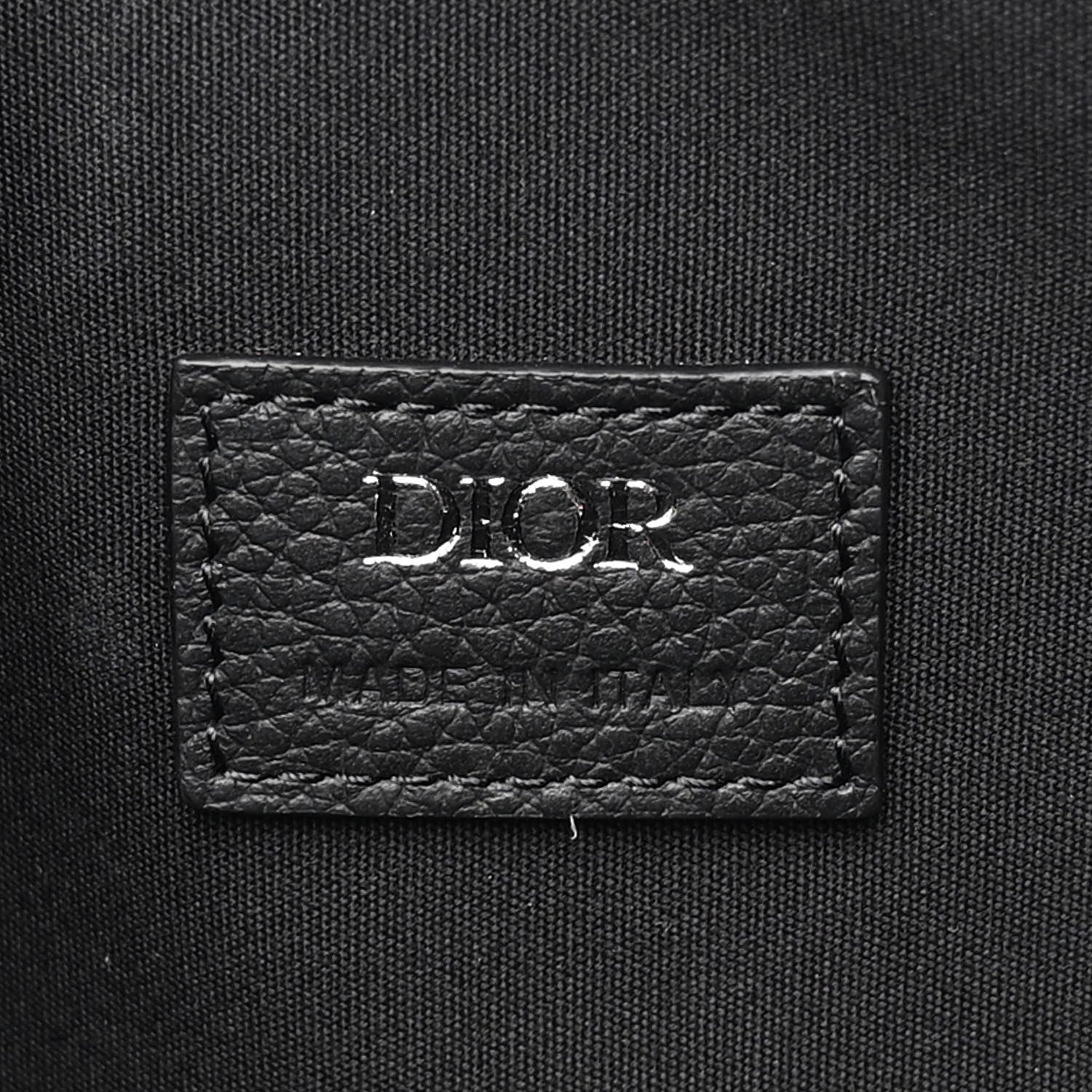 Christian Dior Oblique Jacquard Grained Calfskin Lingot Pouch Beige Black 6 of 10