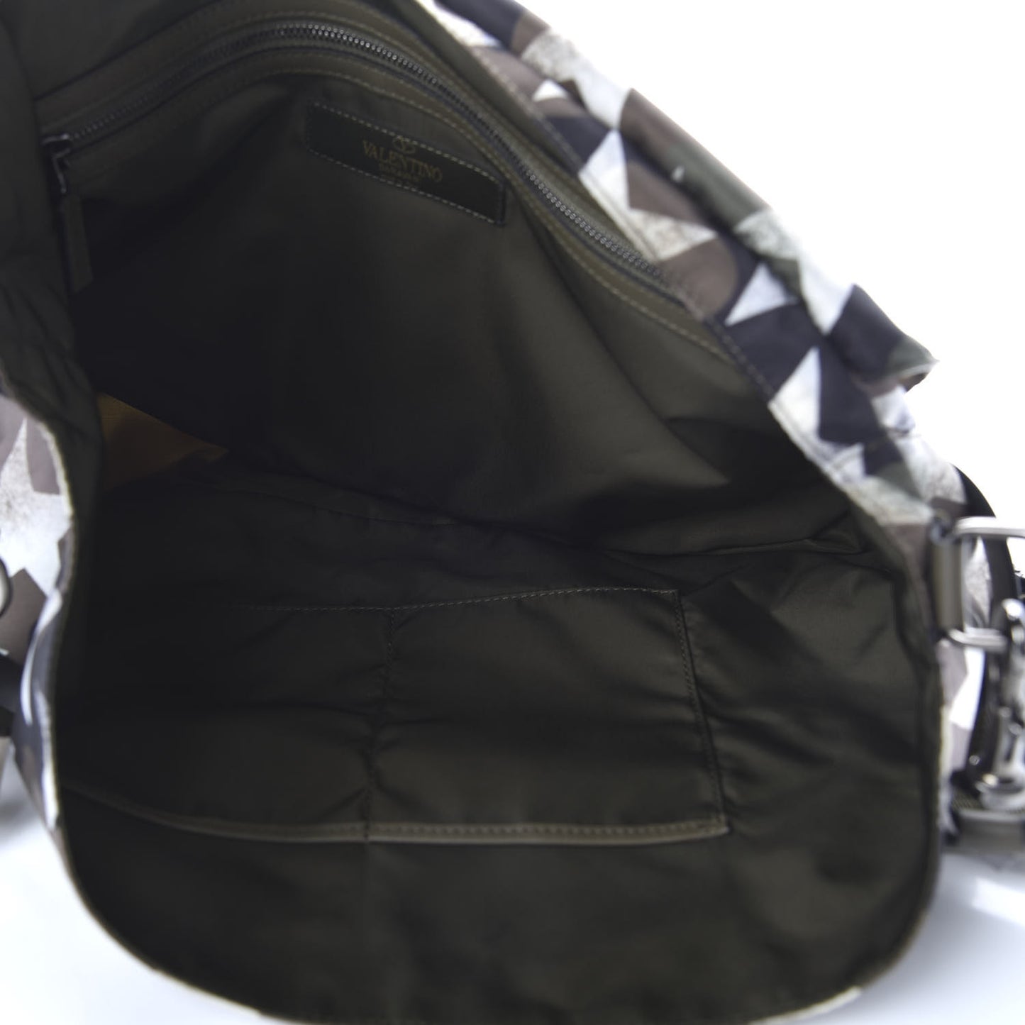 Nylon Printed Camustars Rockstud Messenger Bag Army Green White