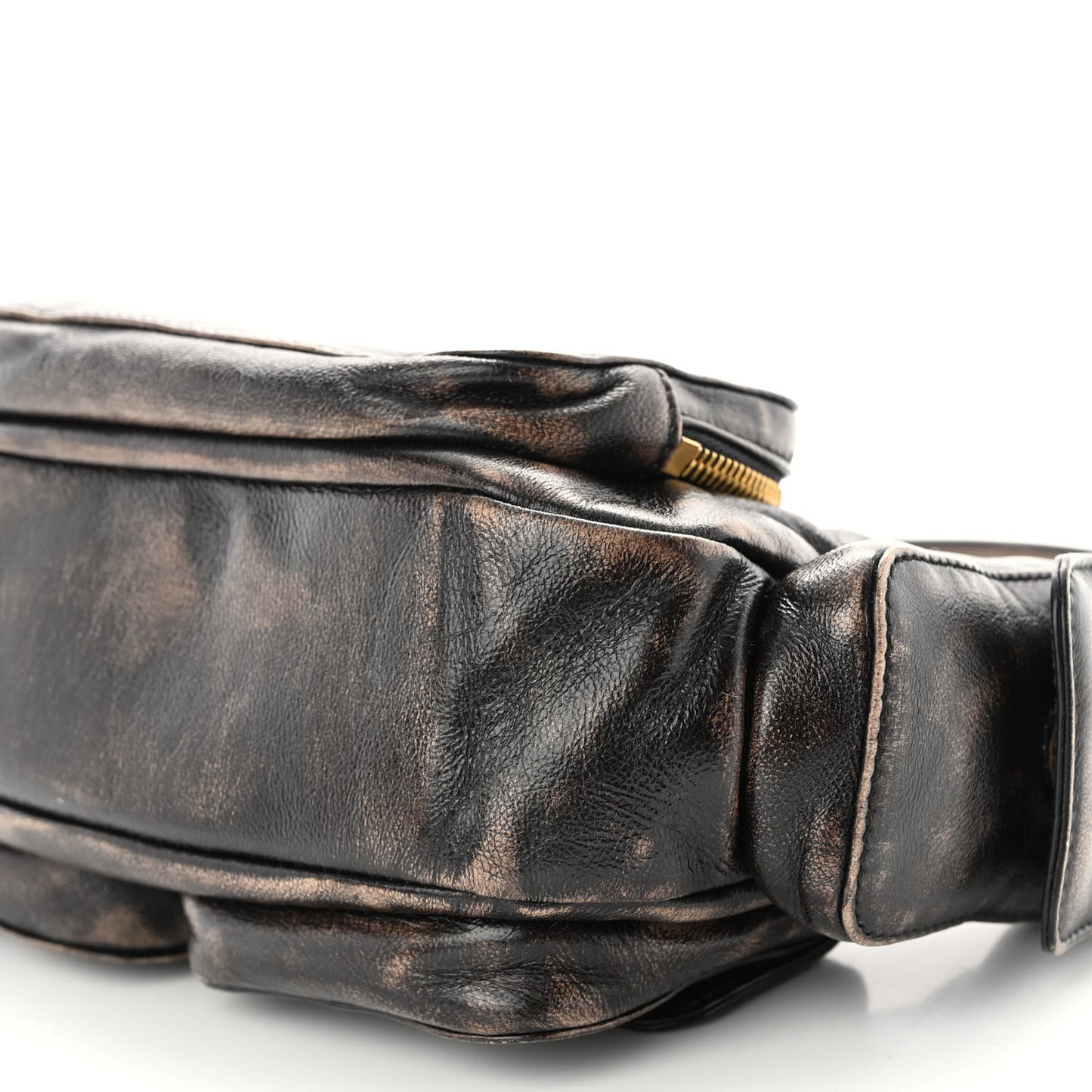 Distressed Nappa Pocket Bag Sand Coffee