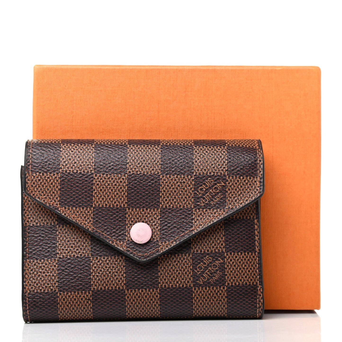 Damier Ebene Victorine Wallet Rose Ballerine