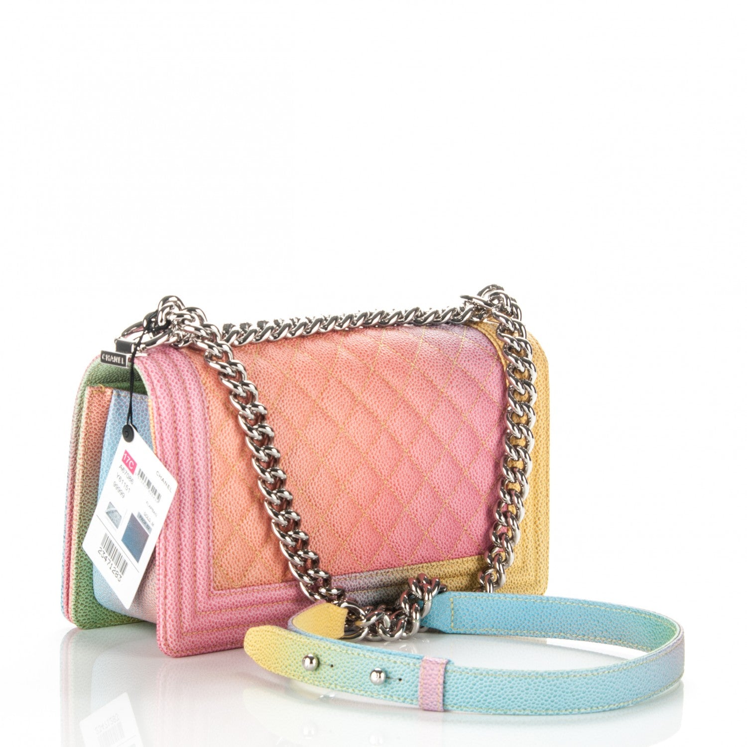 Chanel Caviar Quilted Medium Cuba Rainbow Boy Flap Multicolor 3 of 7