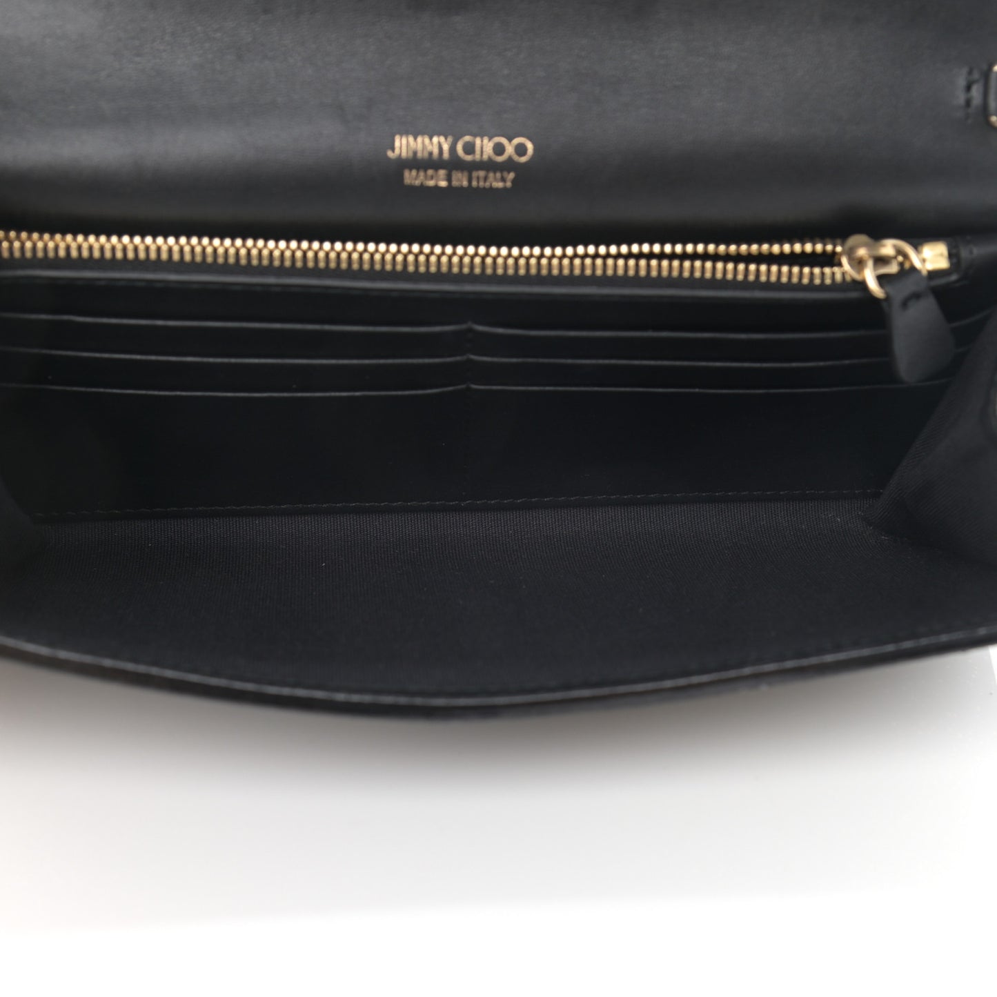 Suede Glitter Milla Wallet on Chain Black Gold