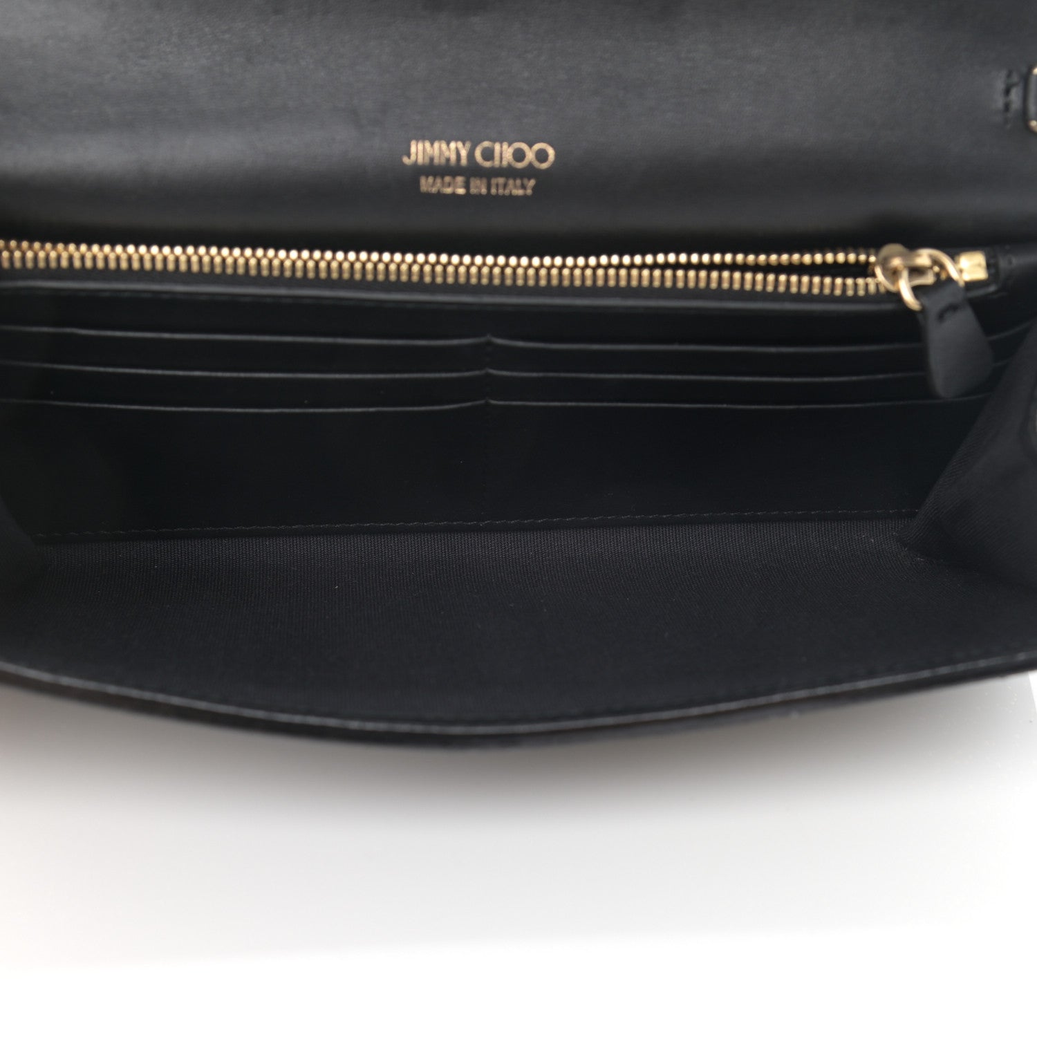 Jimmy Choo Suede Glitter Milla Wallet on Chain Black Gold 5 of 11