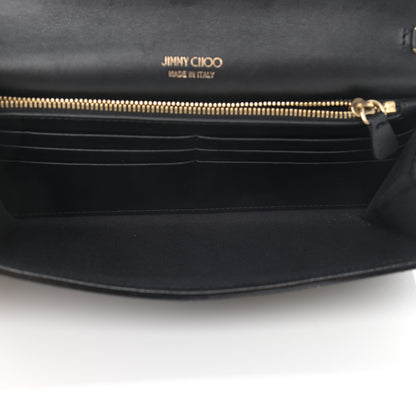 Jimmy Choo Suede Glitter Milla Wallet on Chain Black Gold 5 of 11