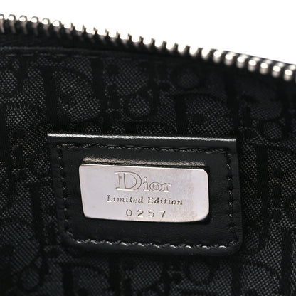 Christian Dior Canvas Stitched Flower Sequins Mini Saddle Pochette Black Red 6 of 11