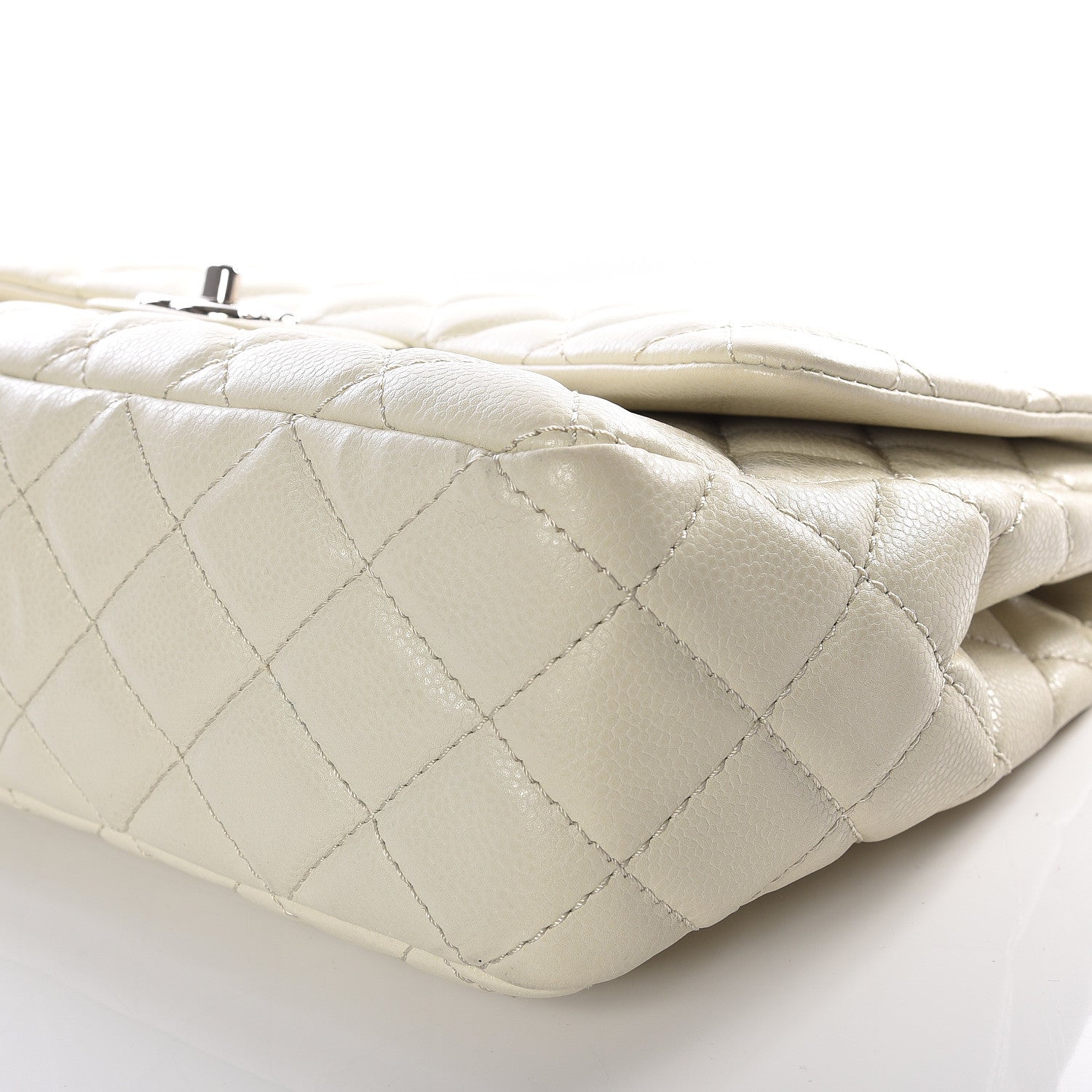 Chanel Caviar Jumbo Single Flap Off White 6 of 9