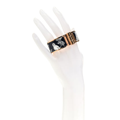 Hermes Enamel Printed Wide Charniere Tendresse Feline Tattoo Hinged Bracelet S Positif Negatif 2 of 5
