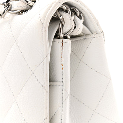 Chanel Caviar Quilted Jumbo Double Flap White 17 of 32