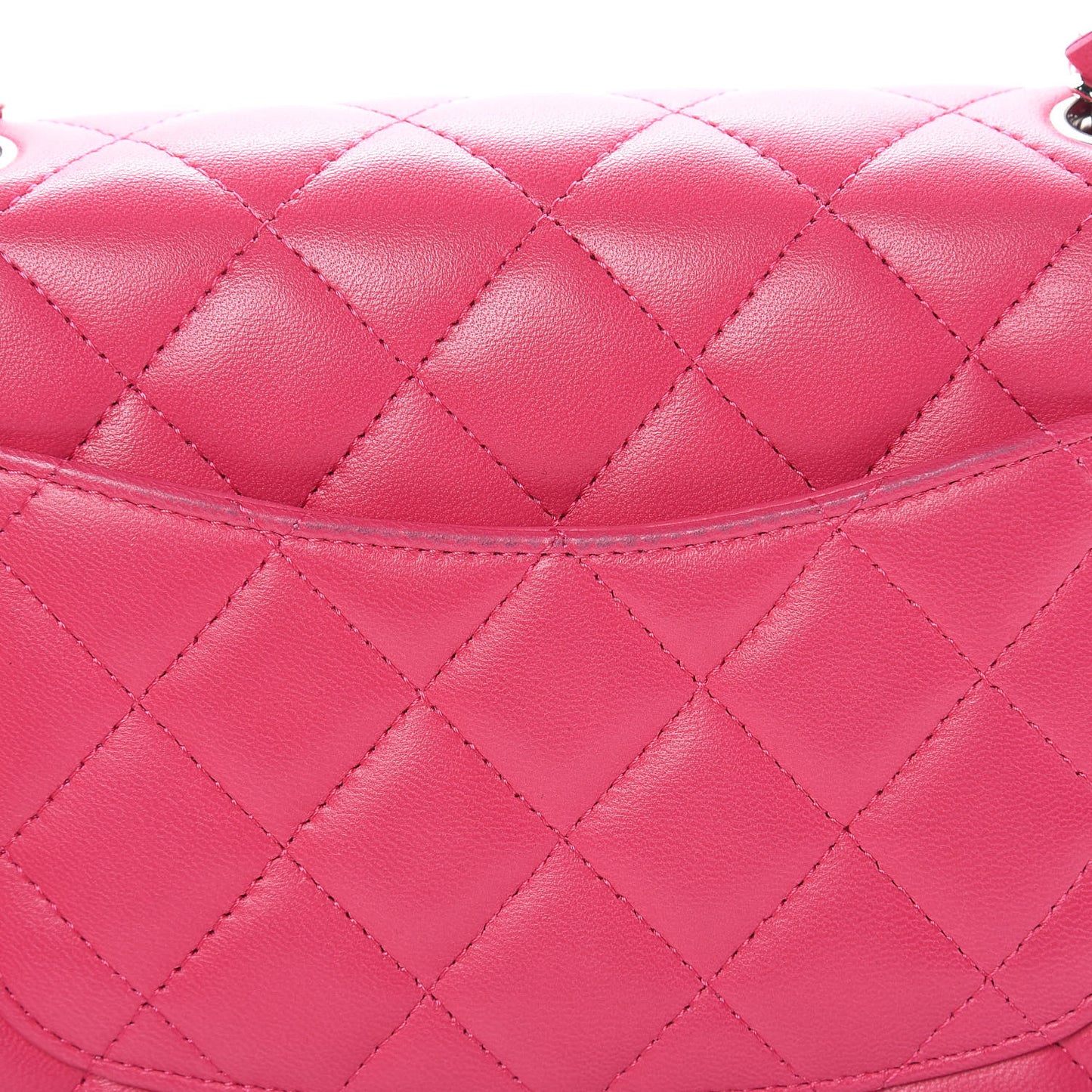 Lambskin Quilted Mini Rectangular Flap Dark Pink