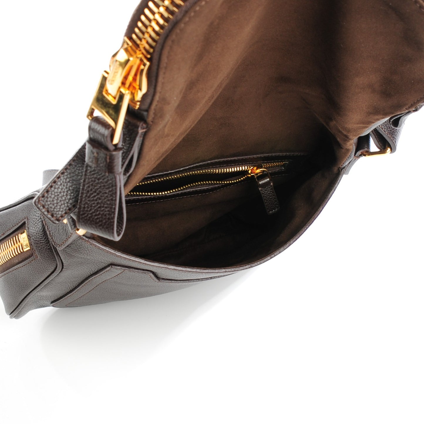 Grained Calfskin Medium Jennifer Crossbody Bag Brown