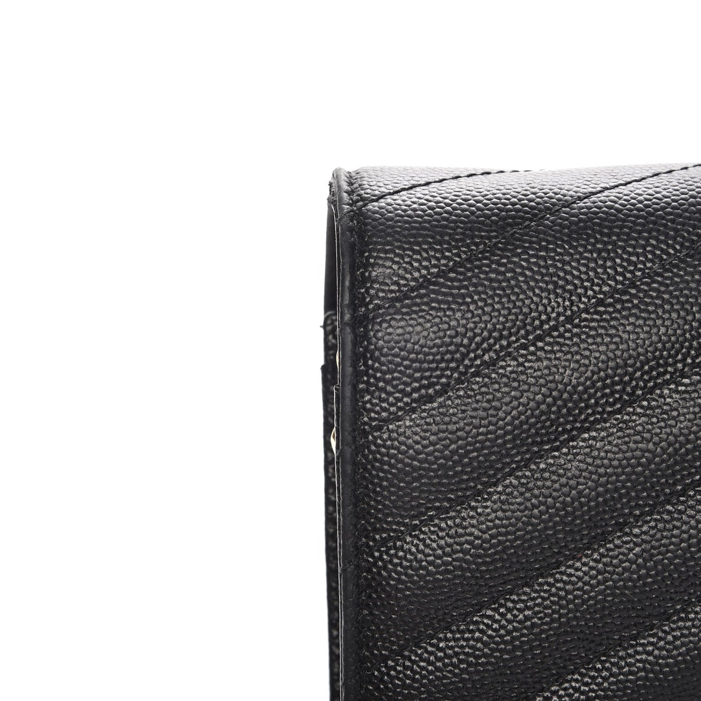 Grain De Poudre Matelasse Chevron Monogram Chain Wallet Black
