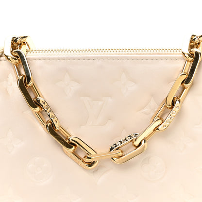 Louis Vuitton Lambskin Embossed Monogram Coussin PM Beige Cream 7 of 9