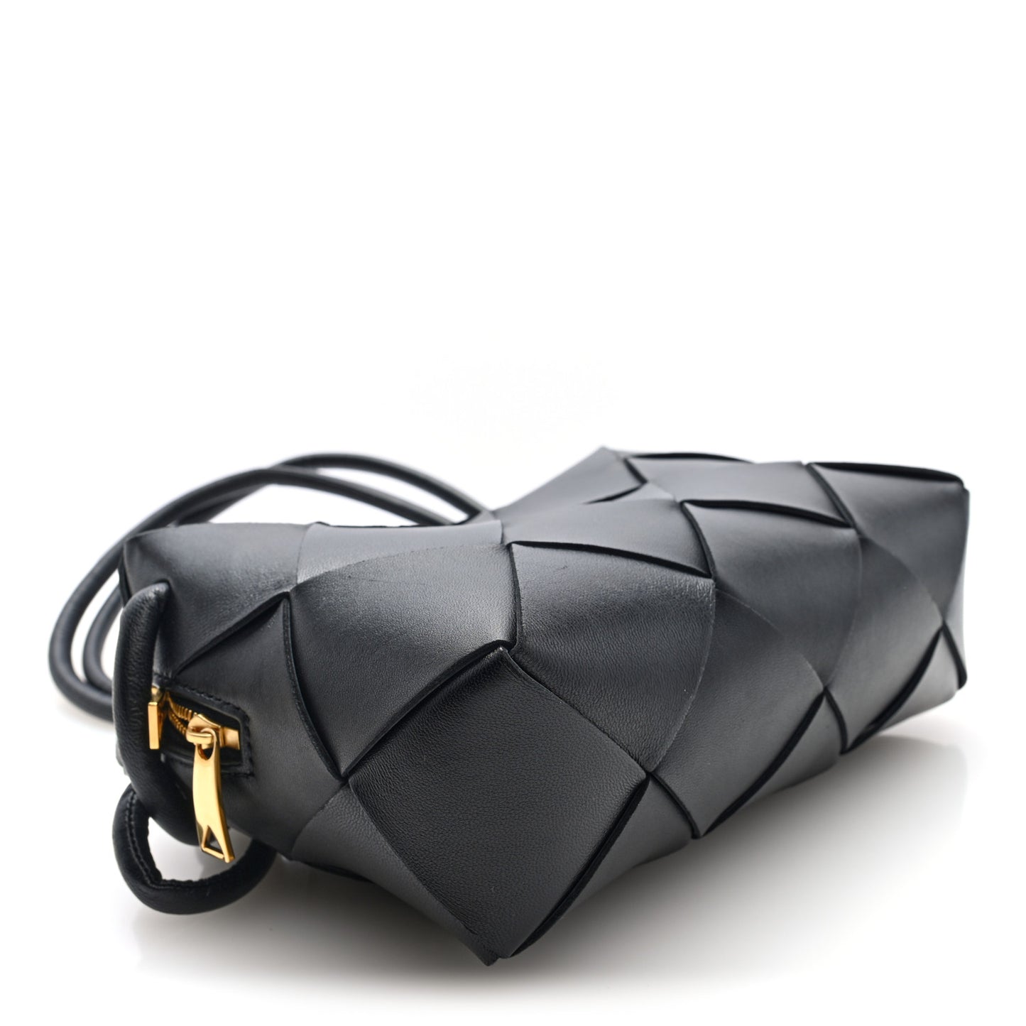 Lambskin Maxi Intrecciato Small Cassette Camera Bag Black