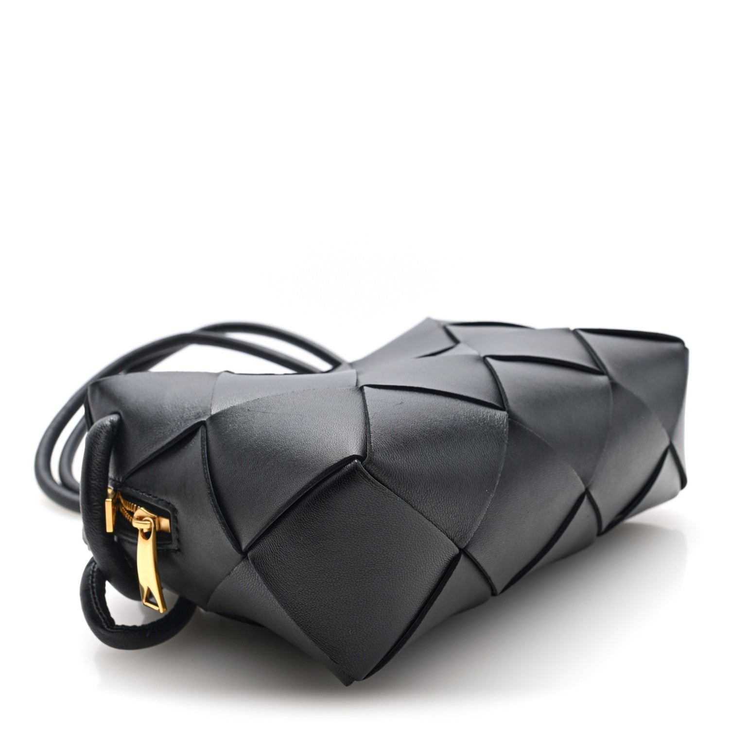 Bottega Veneta Lambskin Maxi Intrecciato Small Cassette Camera Bag Black 4 of 9