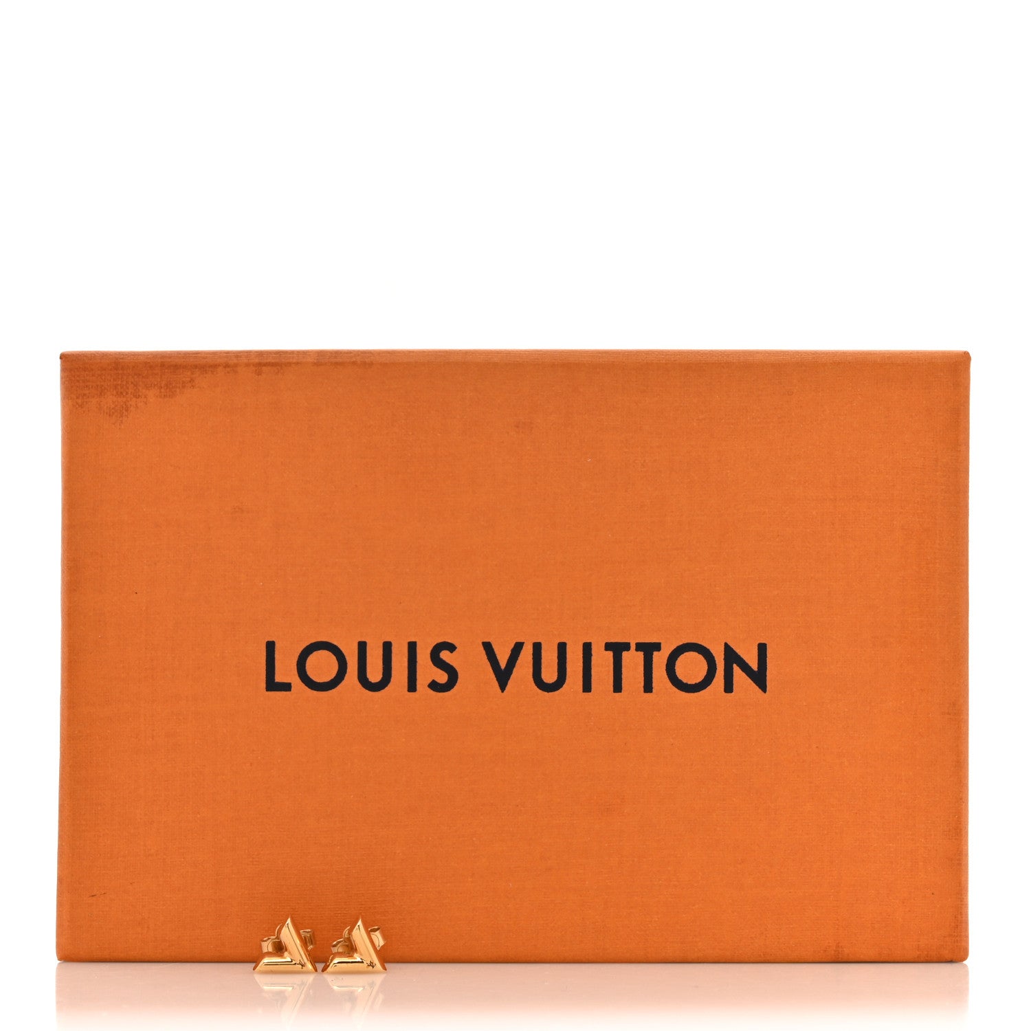 Louis Vuitton Brass Essential V Stud Earrings Gold 5 of 5