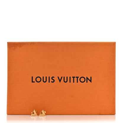 Louis Vuitton Brass Essential V Stud Earrings Gold 5 of 5