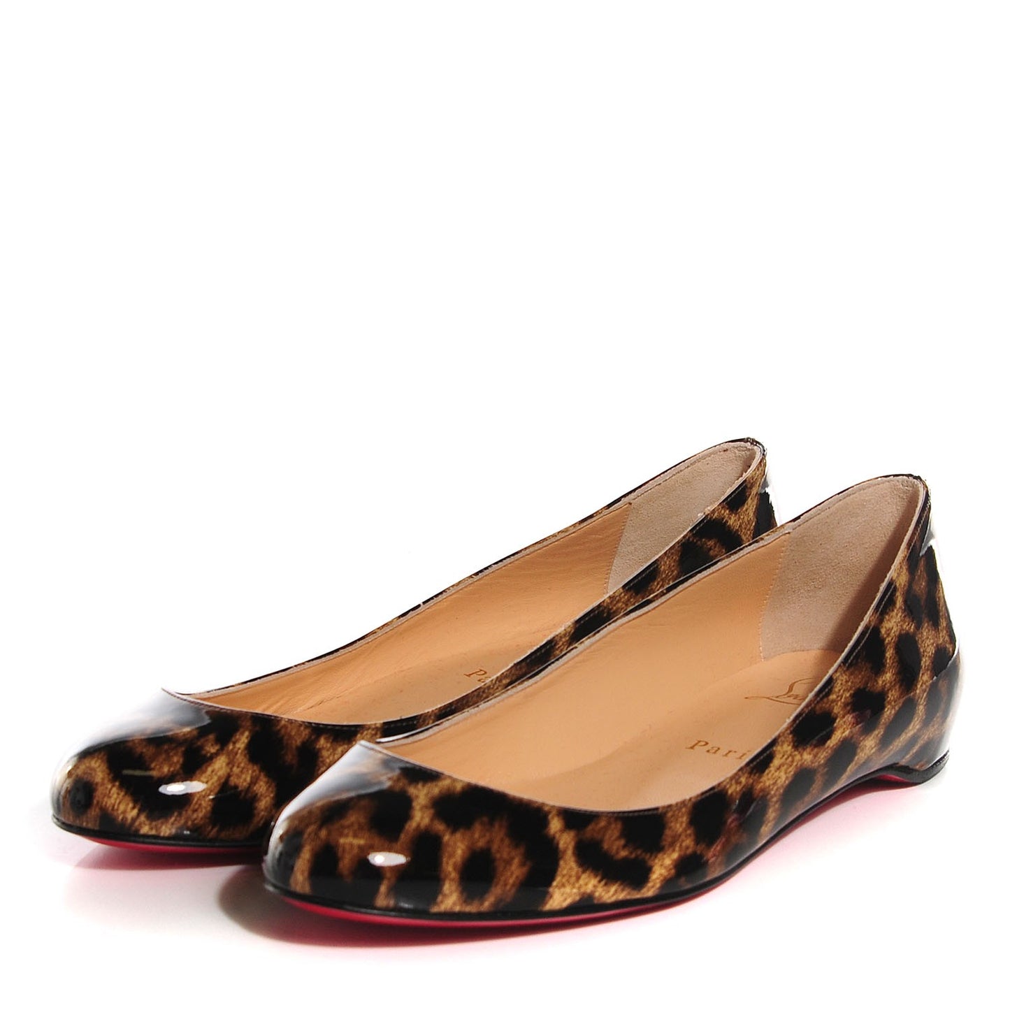 Patent Leopard Print Gozul Flats 36.5