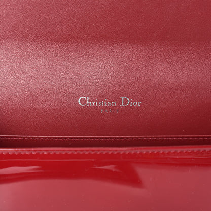 Christian Dior Patent Cannage Lady Dior Clutch Red 5 of 10