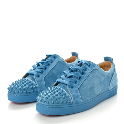 Christian Louboutin Veau Velours Mens Louis Junior Spikes Flat Sneakers 44.5 Blue 3 of 8