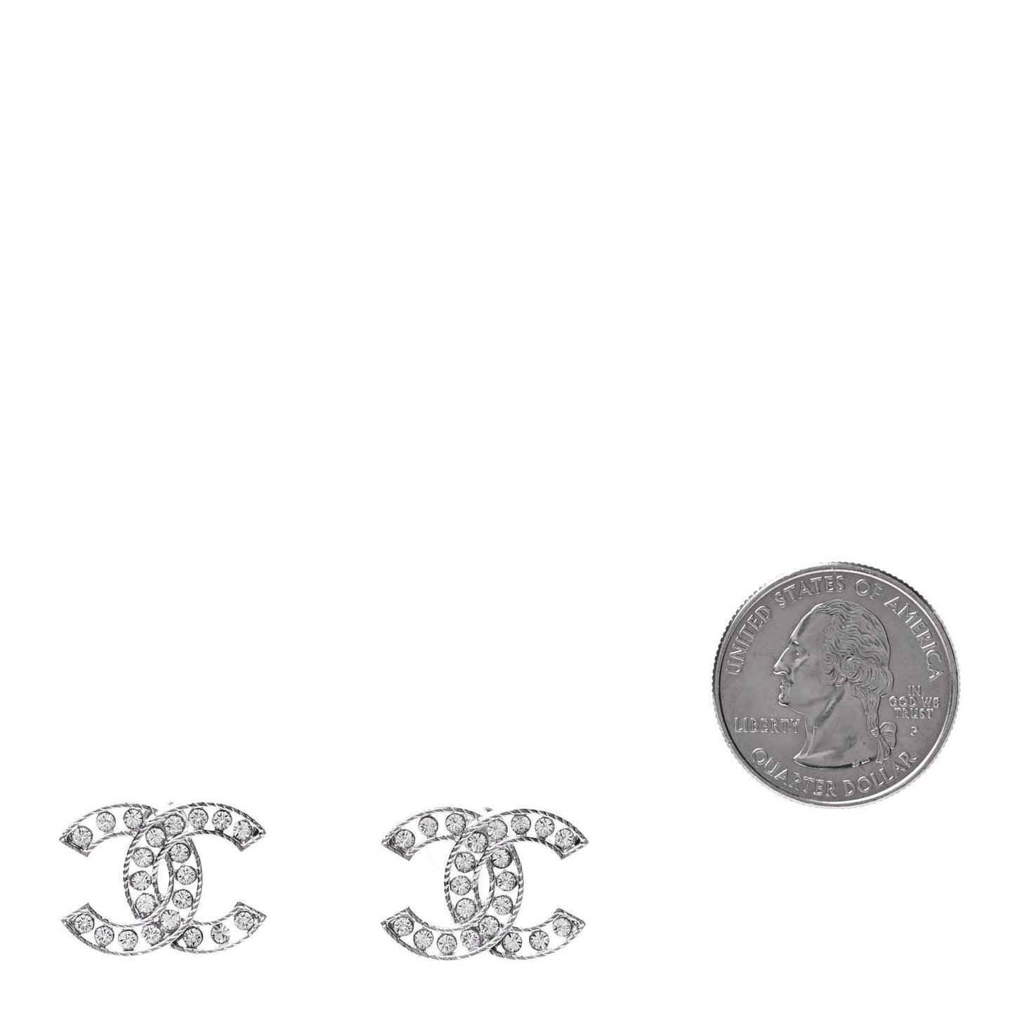 Crystal CC Earrings Silver