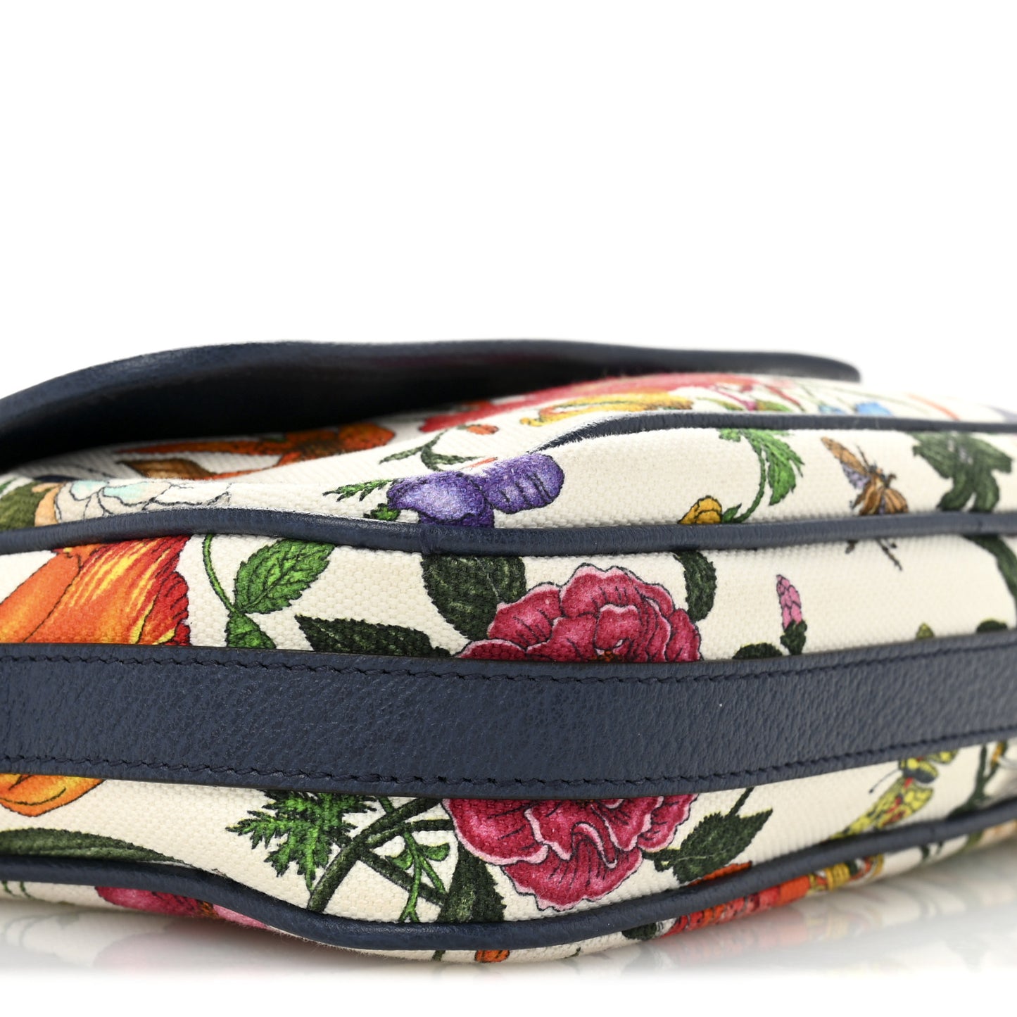 Canvas Flora Floral Shoulder Bag White Blue Agata Mulitcolor