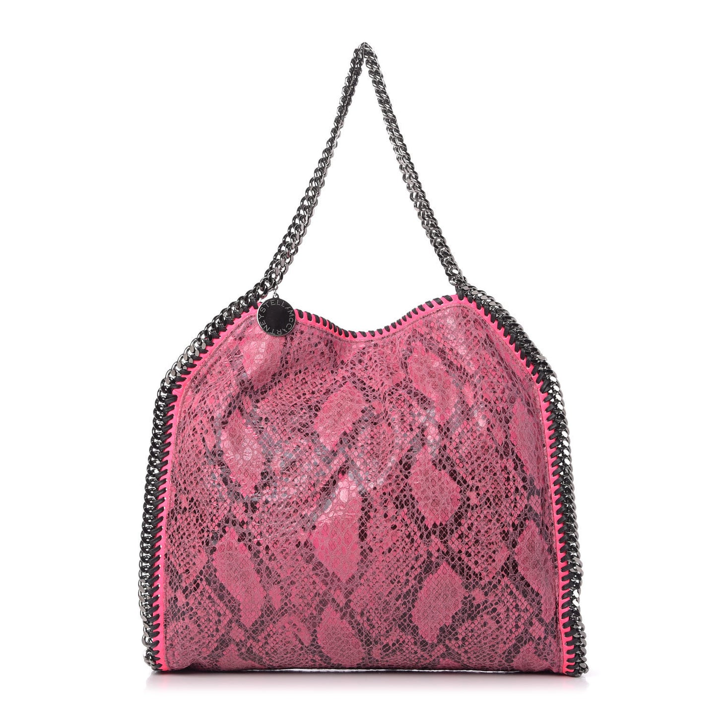 Eco Python Small Falabella Tote Hot Pink