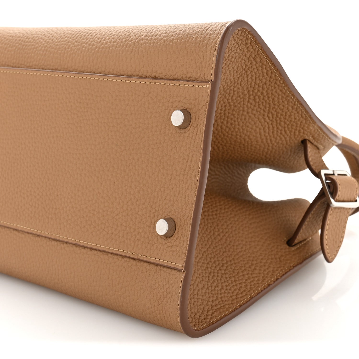The Row Matte Grained Calfskin Margaux Shoulder 12 Sandpit 9 of 11