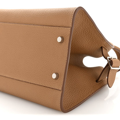 The Row Matte Grained Calfskin Margaux Shoulder 12 Sandpit 9 of 11