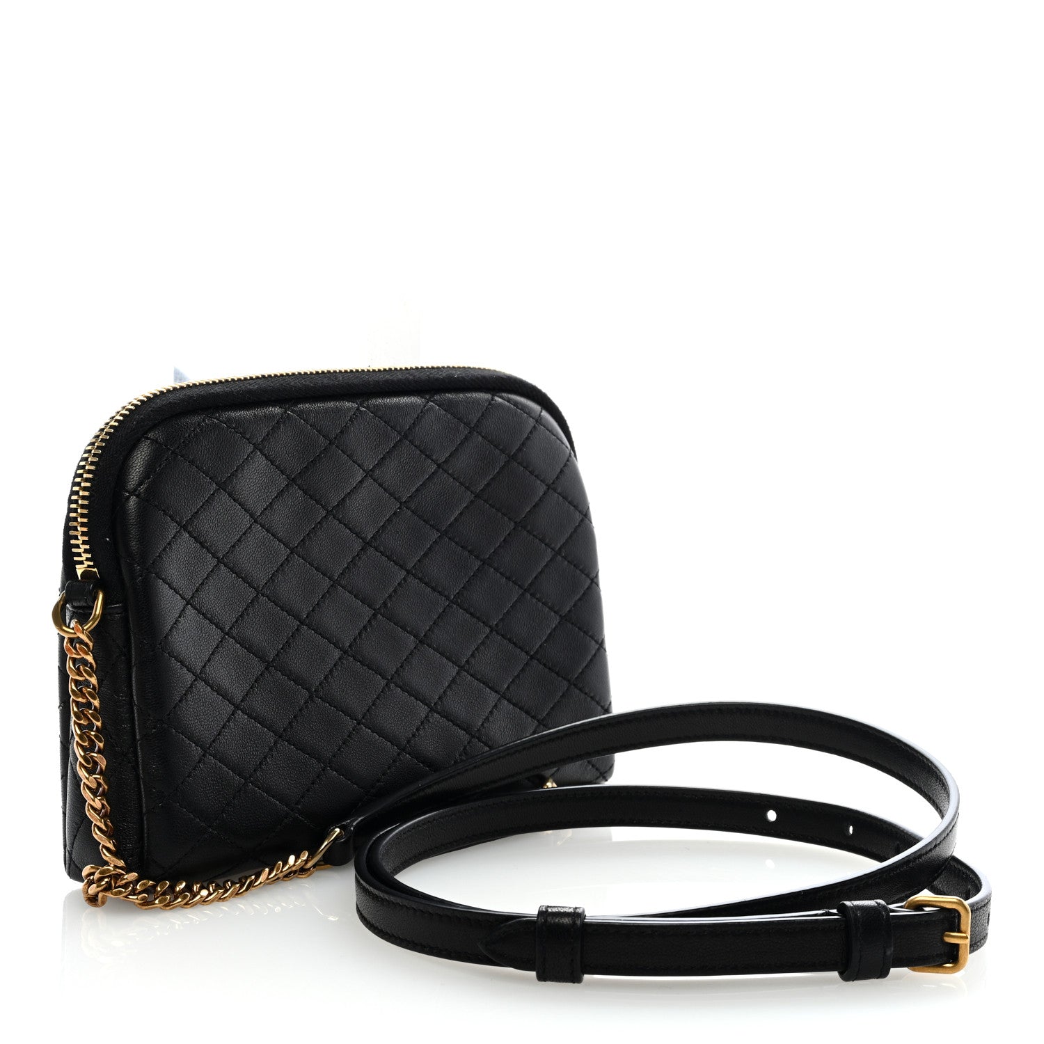 Saint Laurent Lambskin Quilted Gaby Zipped Pouch Black 3 of 8
