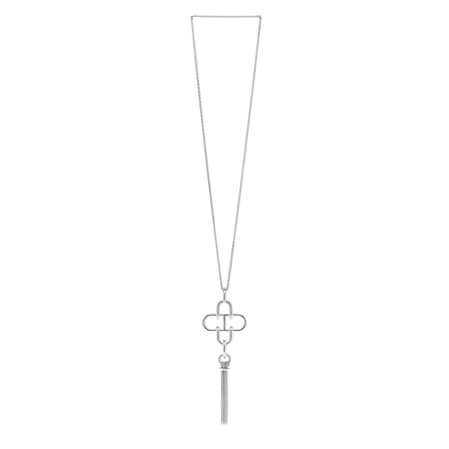 Hermes Sterling Silver Rose de Mer Tassel Necklace 1 of 3