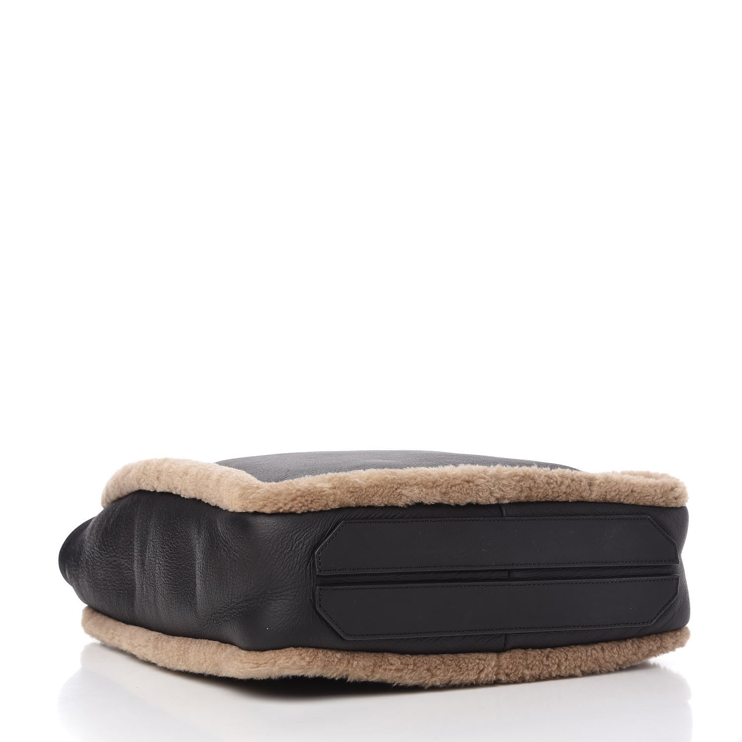 Alexander Wang Calfskin Shearling Prisma Skeletal Tote Black 4 of 8