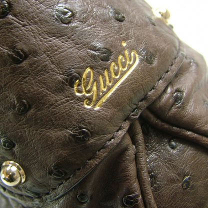 Gucci Ostrich Half Moon Bamboo Ring Hobo Brown 6 of 10