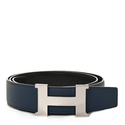 Hermes Box Togo 32mm H Belt 100 Black Bleu De Prusse 1 of 4
