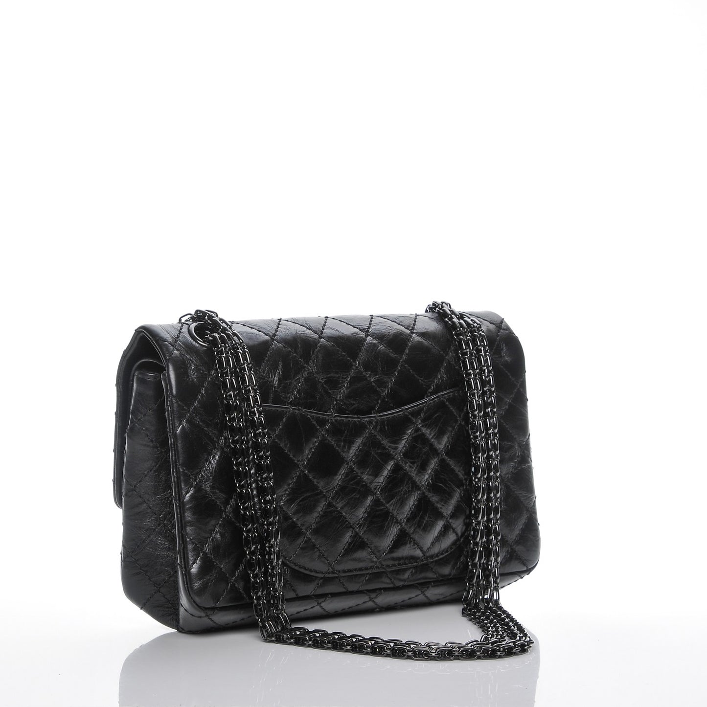 Aged Calfskin Quilted 2.55 Reissue 225 Flap So Black