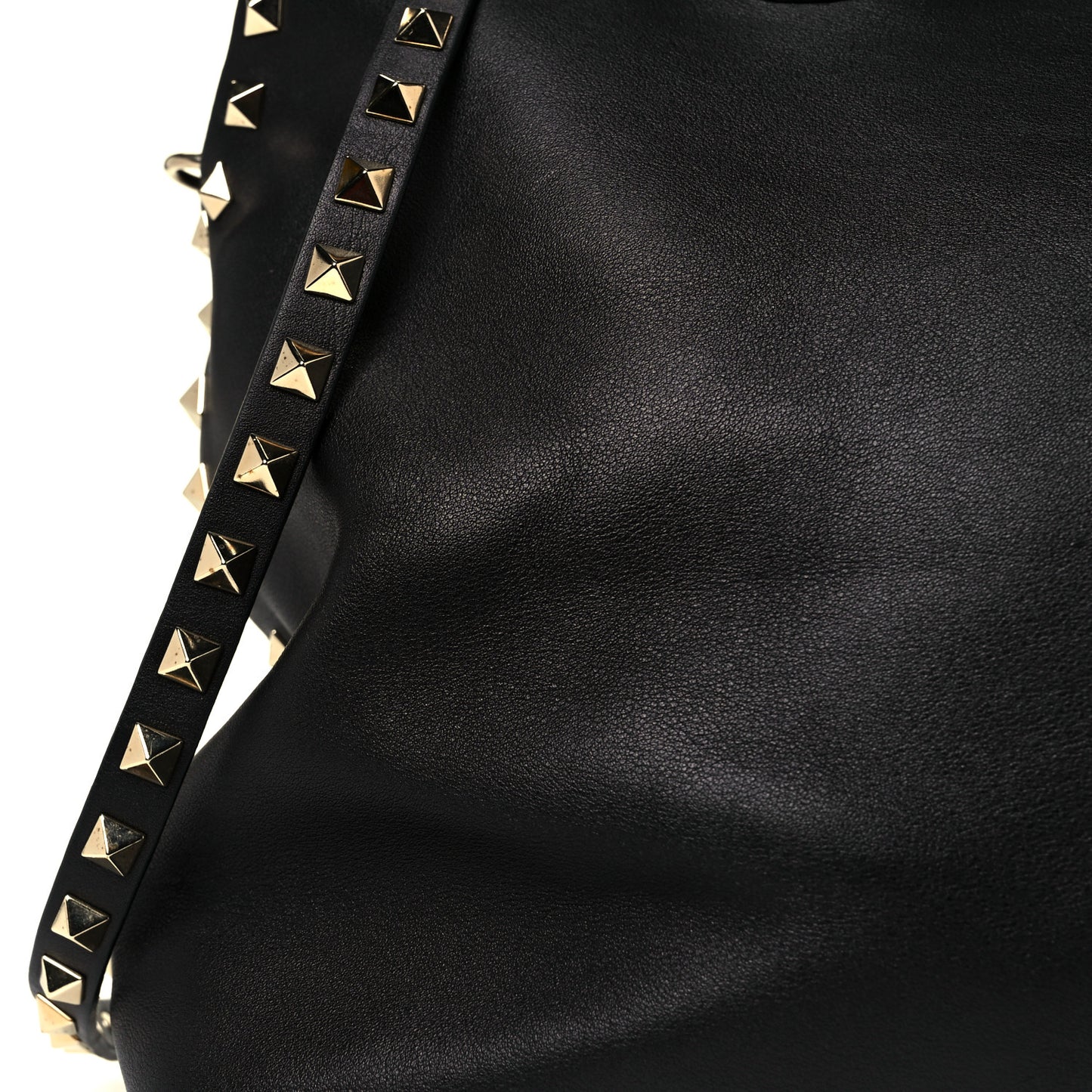 Vitello Rockstud Dome Satchel Black