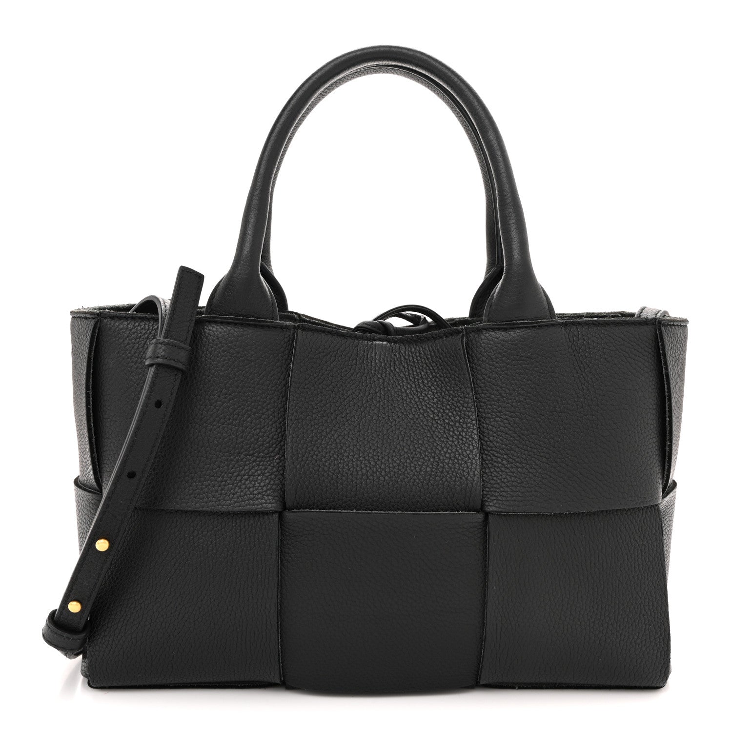 Bottega Veneta Grained Calfskin Maxi Intrecciato Mini Arco Tote Black 1 of 10