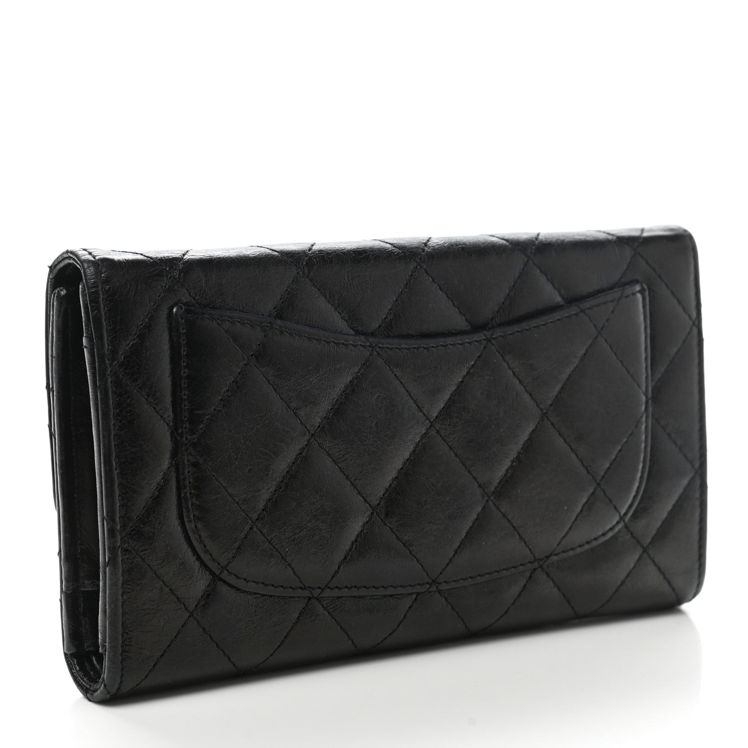 Chanel Glazed Calfskin Quilted Reissue Long Flap Wallet Black 3 of 10